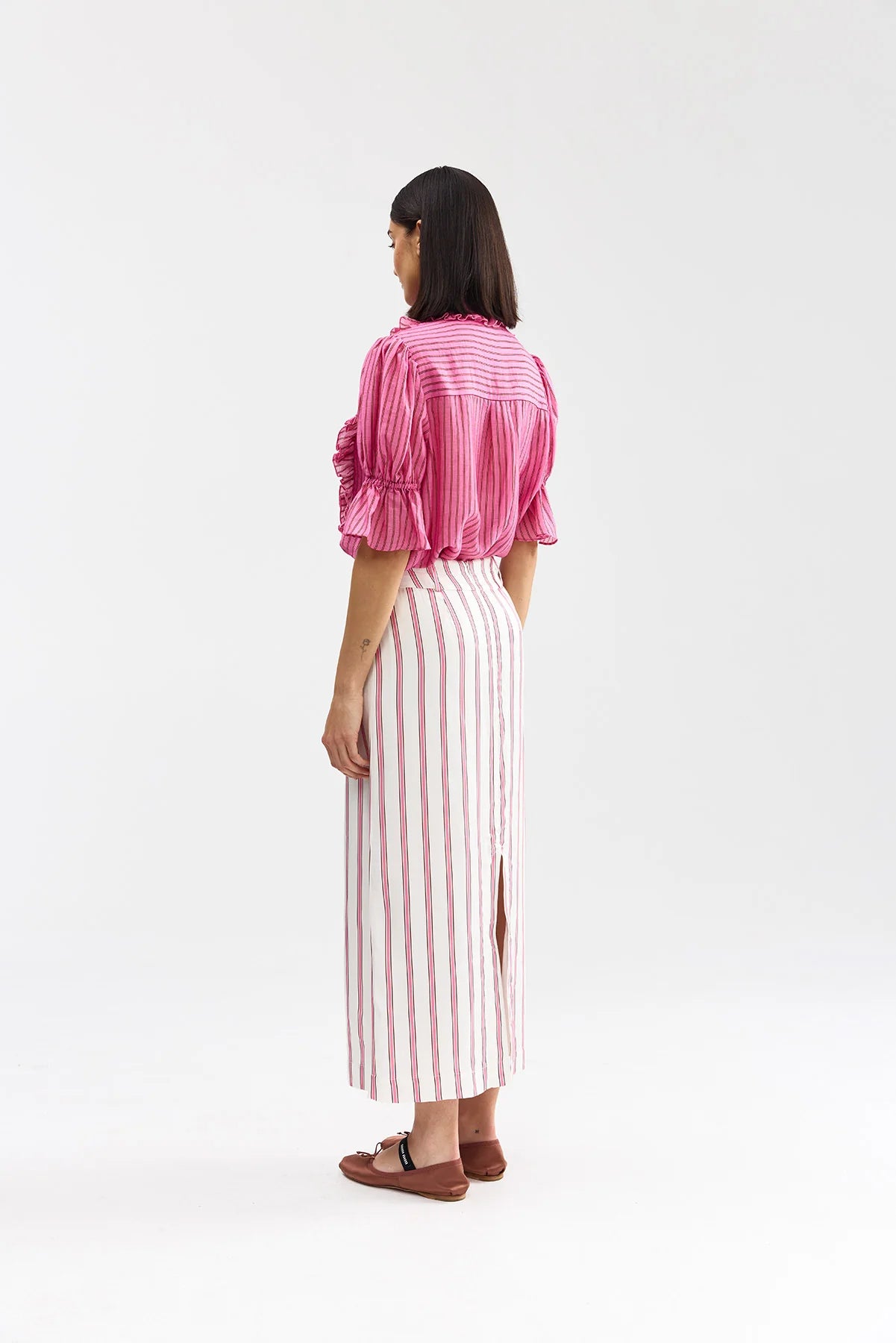 Aston Studio - Leonie Blouse Poppy Bark Stripe