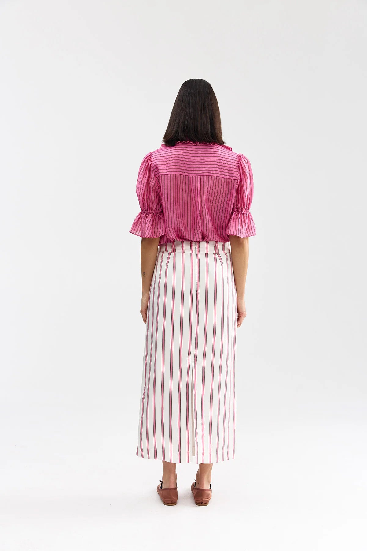 Aston Studio - Leonie Blouse Poppy Bark Stripe