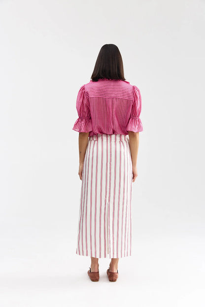 Aston Studio - Leonie Blouse Poppy Bark Stripe