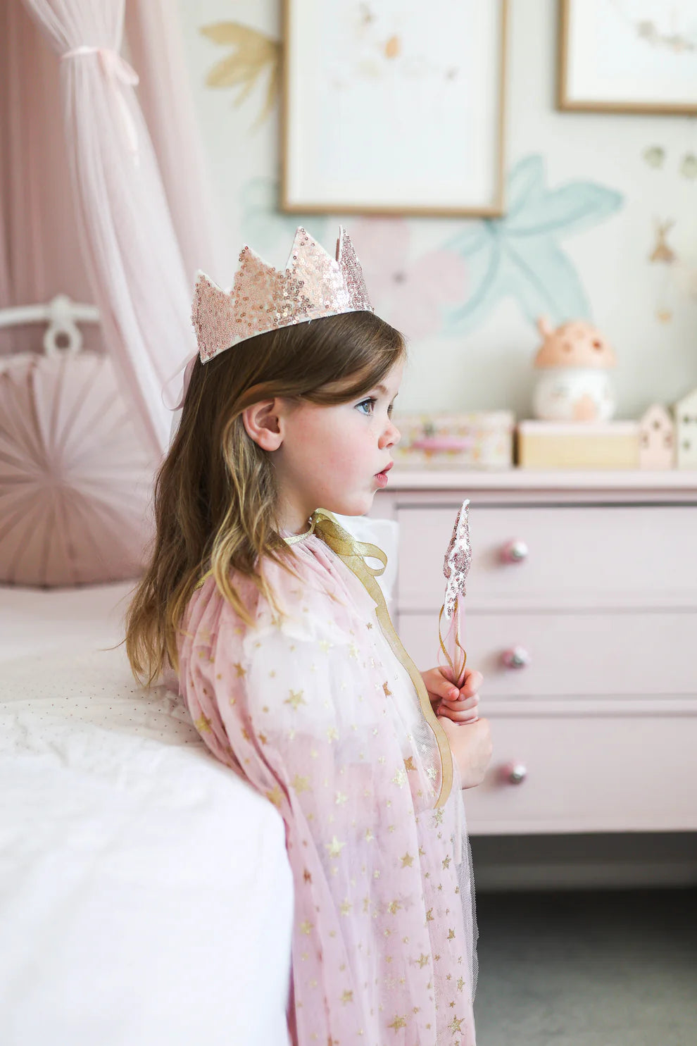 Alimrose - Dress Up Tulle Star Cape Blush Gold