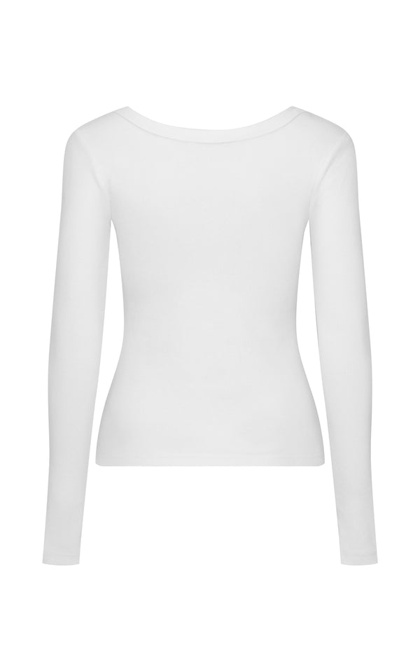 Araminta James - Monogram Long Sleeve Top in Snow