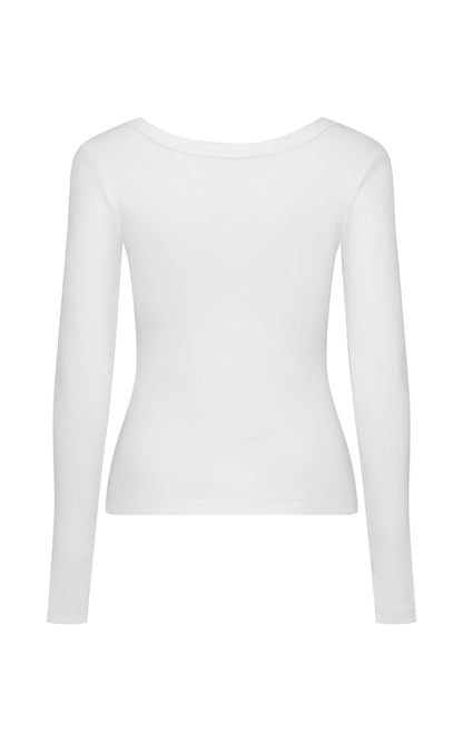 Araminta James - Monogram Long Sleeve Top in Snow