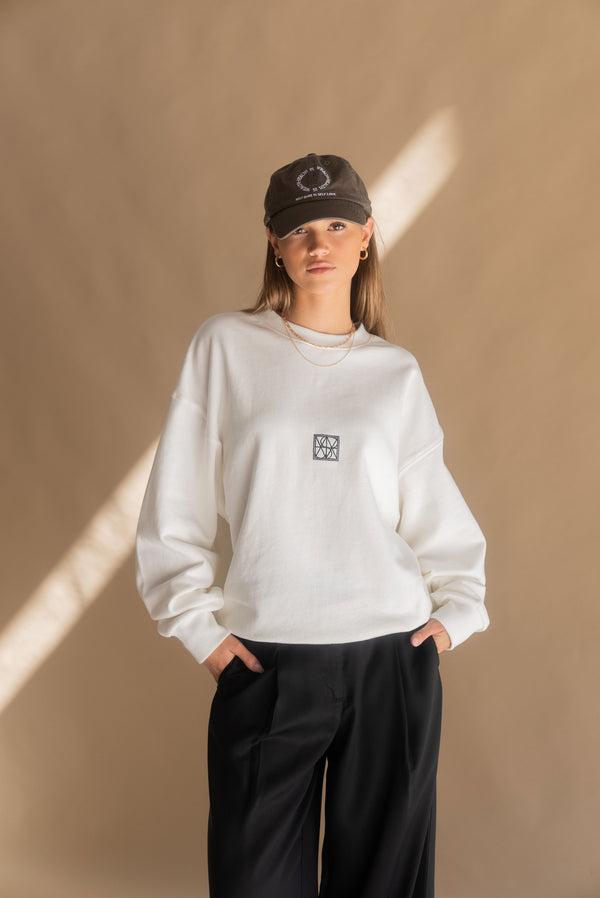 Araminta James - Monogram Classic Sweatshirt in Snow