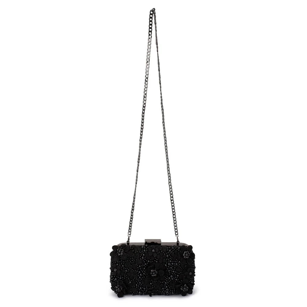 Olga Berg - Beth Encrusted Clutch Black