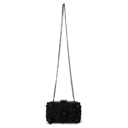 Olga Berg - Beth Encrusted Clutch Black