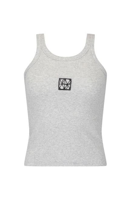 Araminta James - Monogram Tank in Grey Marle