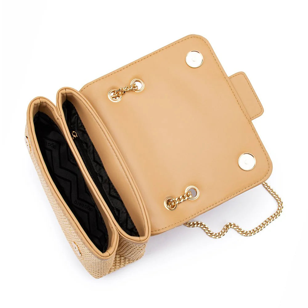Olga Berg - Alexa Woven Shoulder Bag Natural