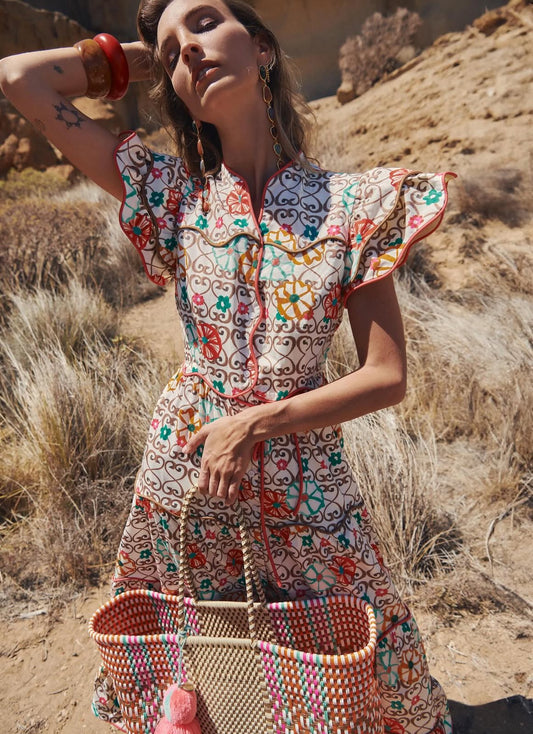 Celia B - Baba Island Print Midi Dress