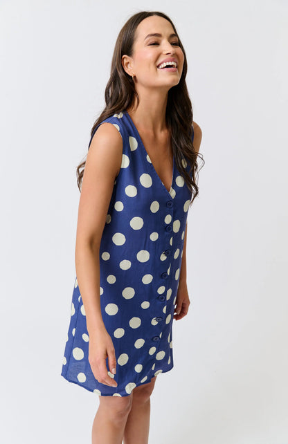 Cartel & Willow - Selena Mini Dress Navy Spot