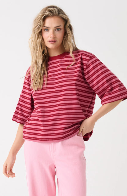 Cartel & Willow - Hallie Tee Boysenberry Stripe
