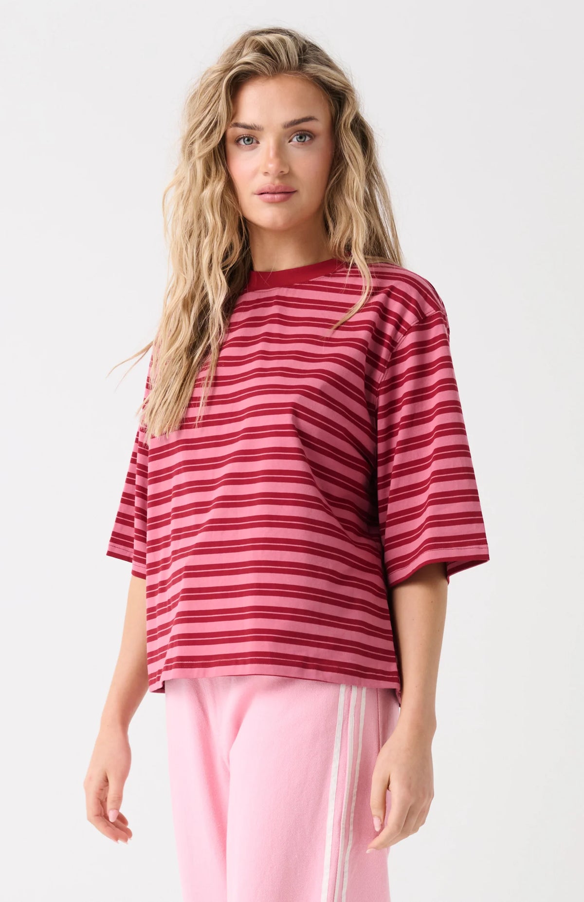 Cartel & Willow - Hallie Tee Boysenberry Stripe
