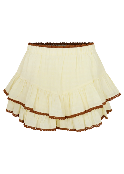 Kinga Csilla - Cloud Hulia Check Fae Frill Skort Butter Yellow