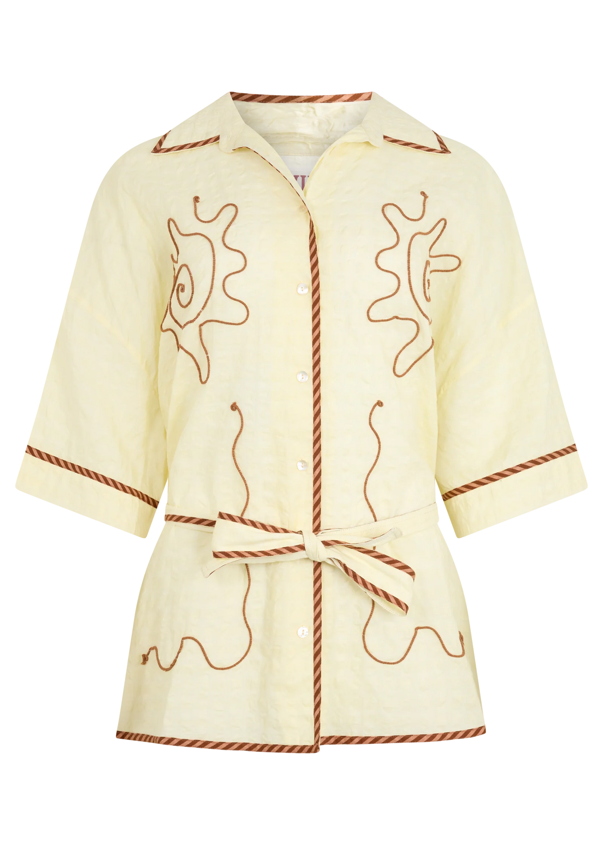 Kinga Csilla - Cloud Hulia Check Token Shirt Butter Yellow