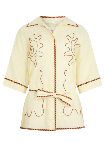 Kinga Csilla - Cloud Hulia Check Token Shirt Butter Yellow