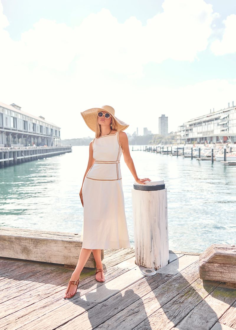 POL - Marlin Raffia Dress Ivory