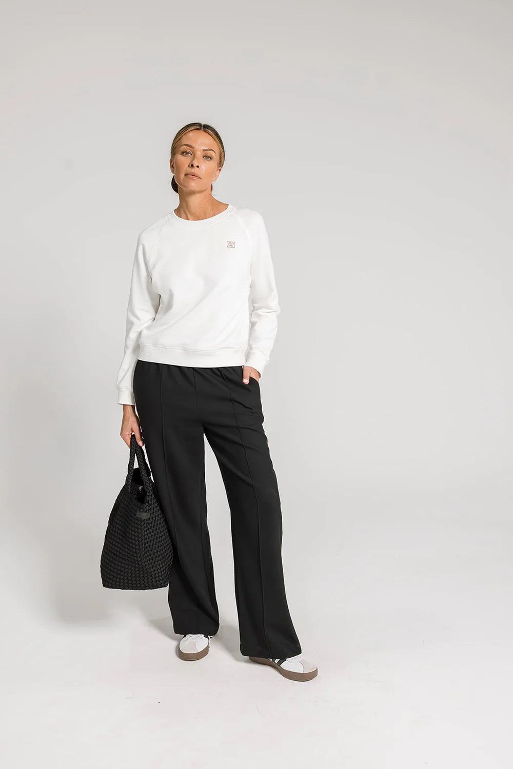 ARYELE - Riley Stripe Detail Pant - Black/Coffee Stripe