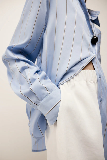 Elka Collective - Henry Stripe Shirt Blue Stripe