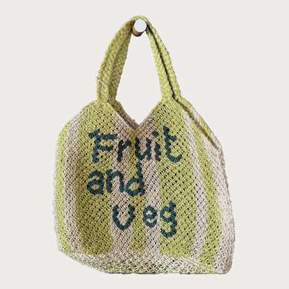 The Jacksons - Fruit & Veg Stripe Jute Bag