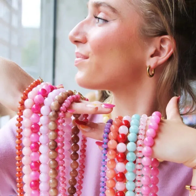 Bazon - Natural Stone Bead Necklace - Lilac