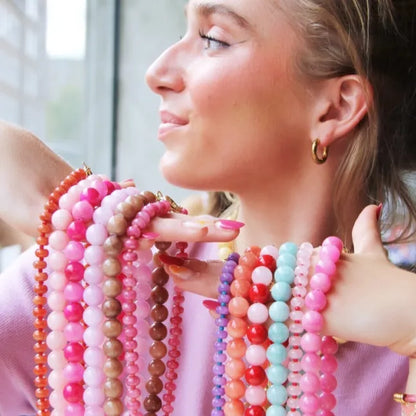 Bazon - Natural Stone Bead Necklace - Lilac