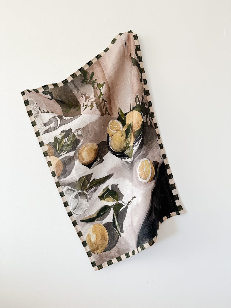 Whitney Spicer -  Moody Lemons Linen Tea Towel