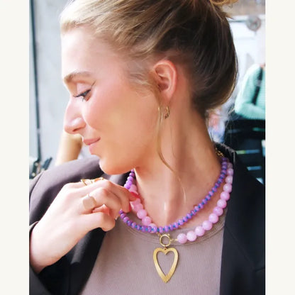 Bazon - Natural Stone Bead Necklace - Lilac