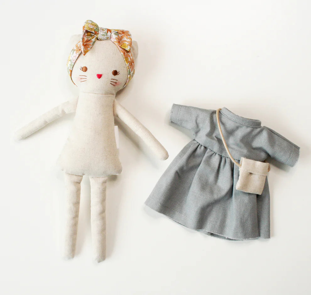Alimrose - Mini Lilly Kitty 26cm Grey Linen