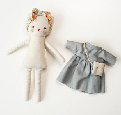 Alimrose - Mini Lilly Kitty 26cm Grey Linen