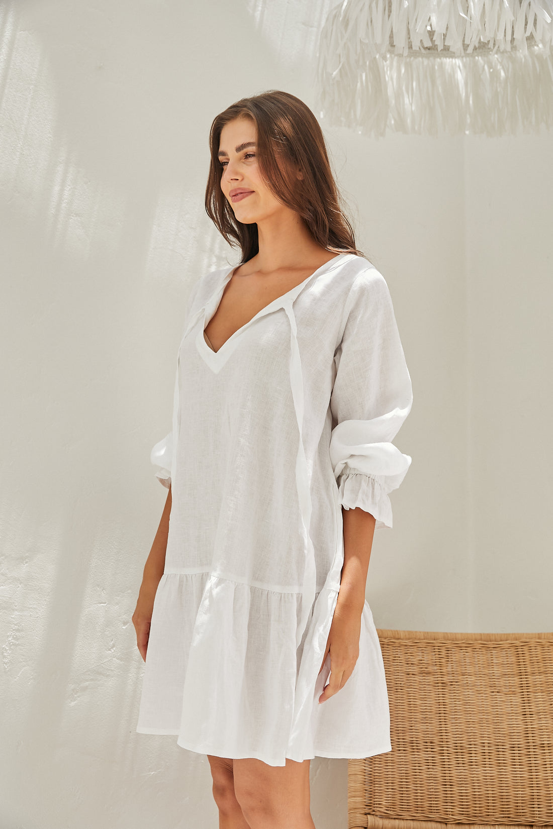 LJC Designs - Oliver Dress White Linen