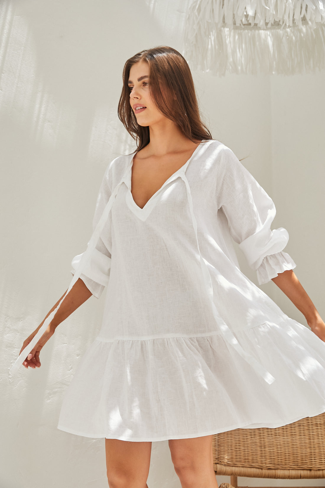 LJC Designs - Oliver Dress White Linen