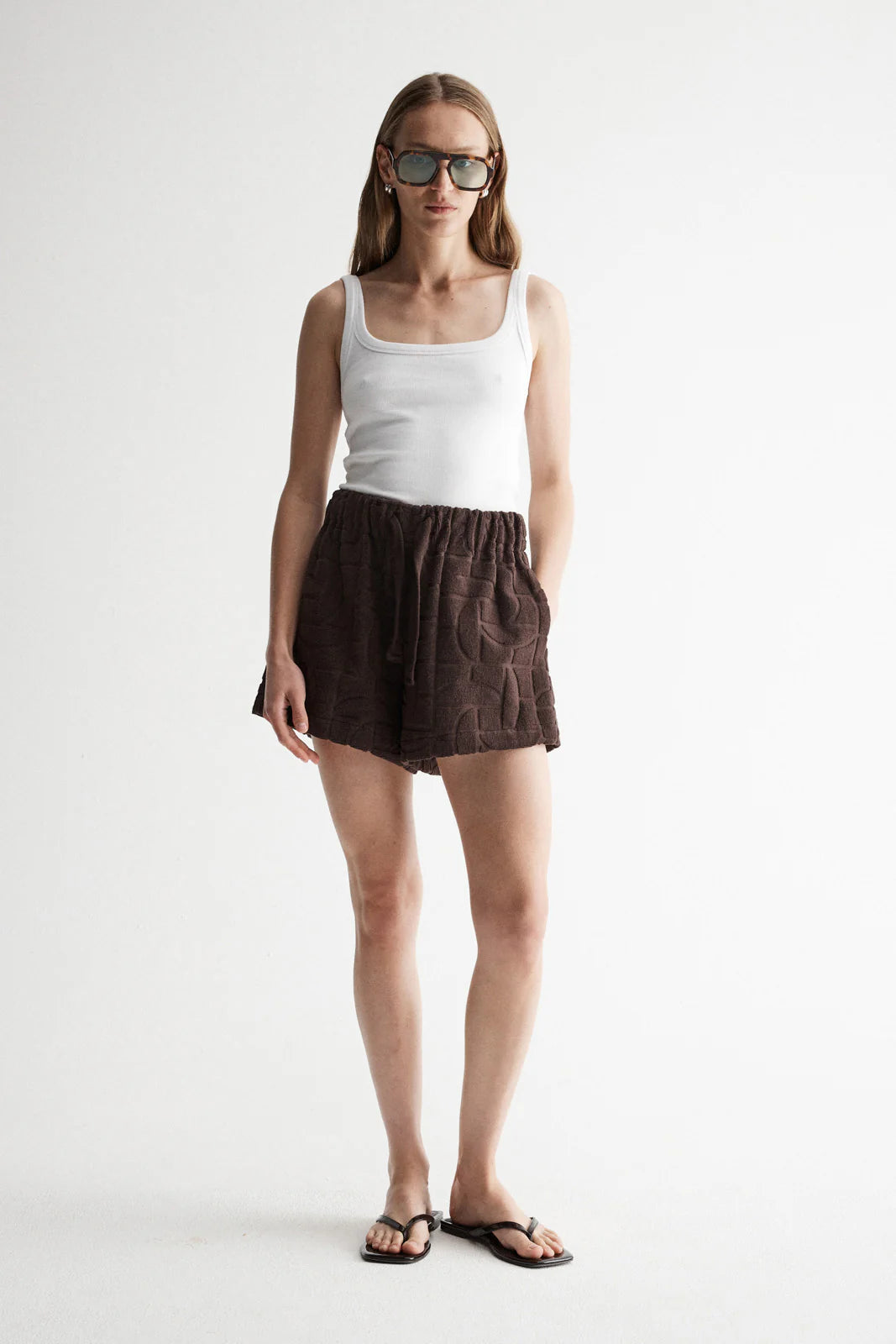 Elka Collective - Monogram Towelling Short Chocolate