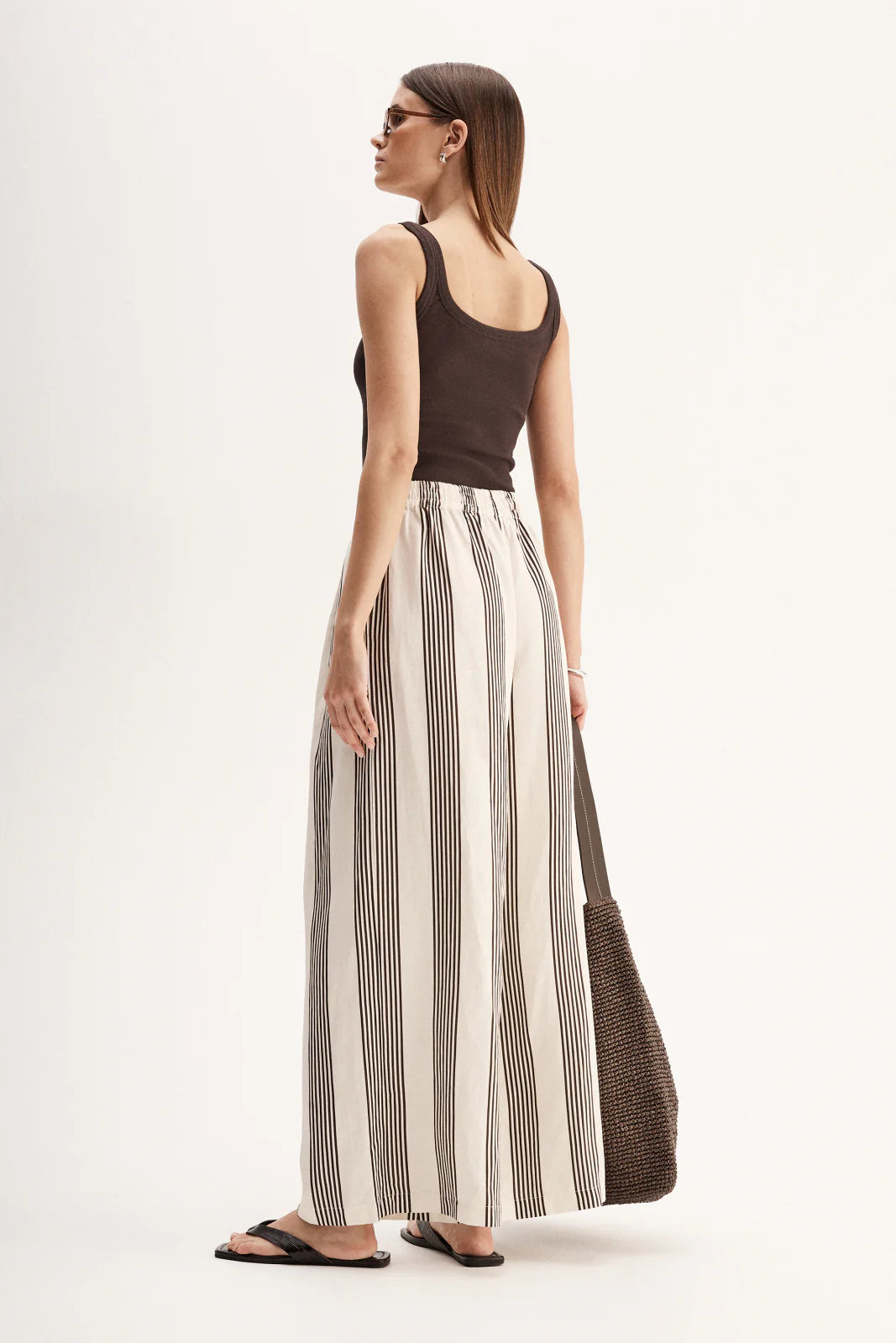 Elka Collective - Milo Stripe Pant Chocolate Stripe