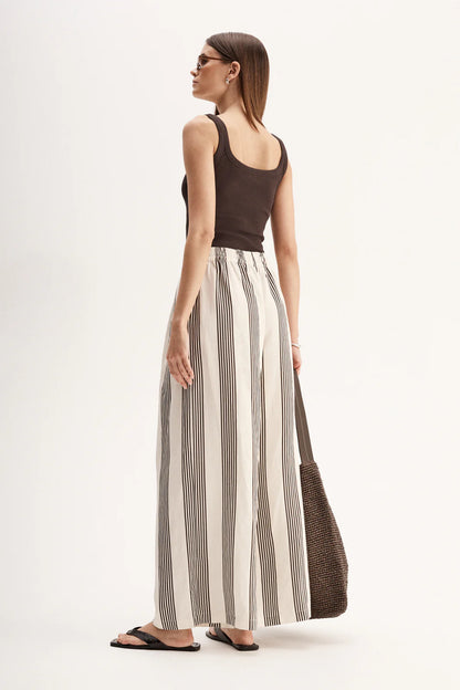 Elka Collective - Milo Stripe Pant Chocolate Stripe