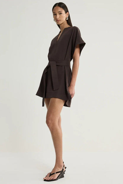 Elka Collective - Kenji Mini Dress Chocolate