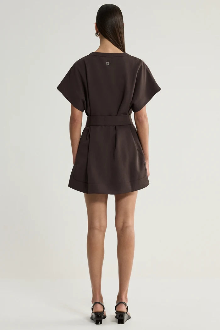 Elka Collective - Kenji Mini Dress Chocolate