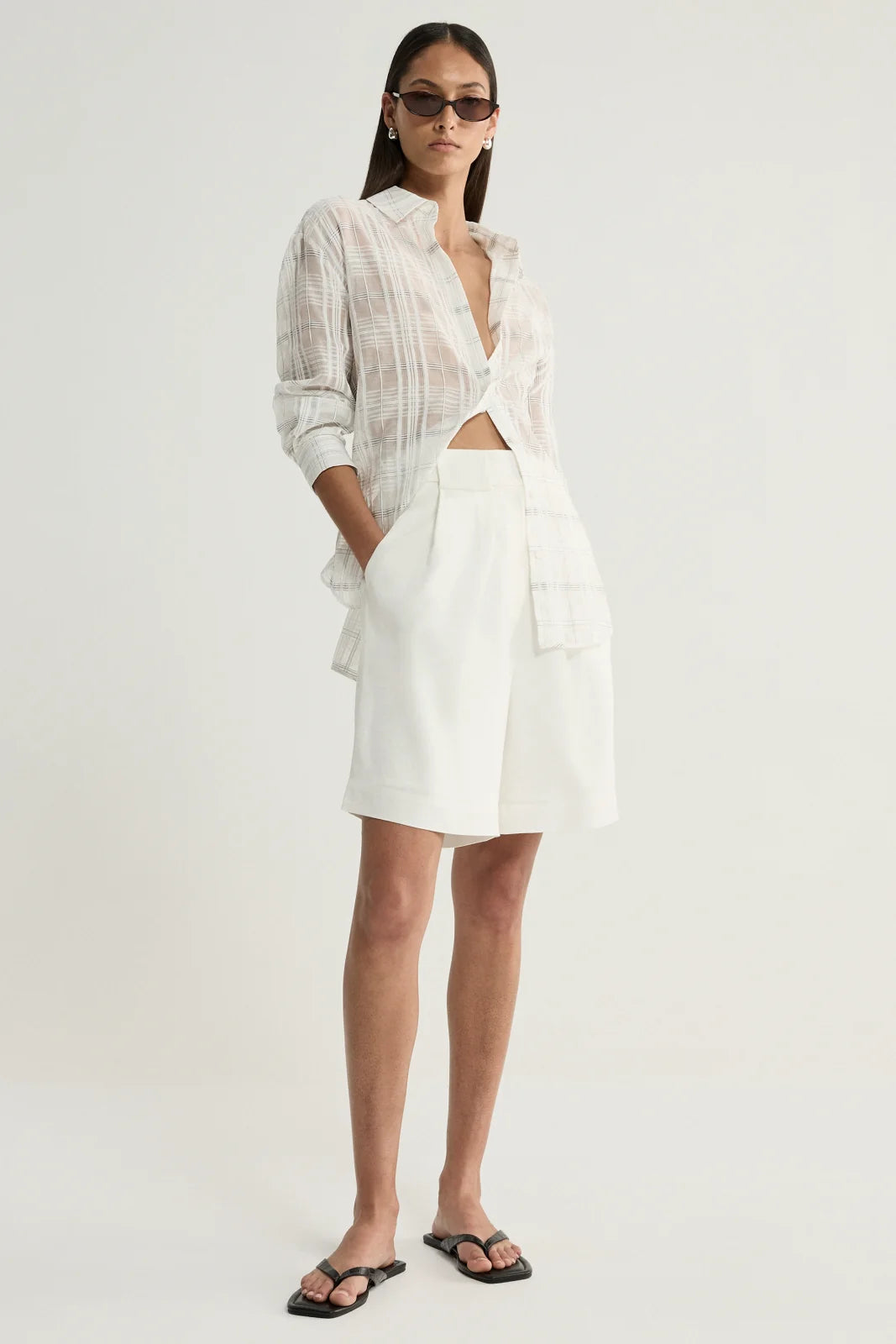 Elka Collective - Onyx Shirt White check