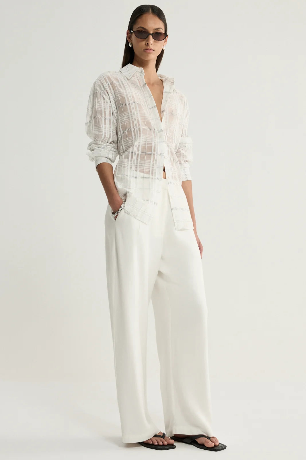 Elka Collective - Onyx Shirt White check