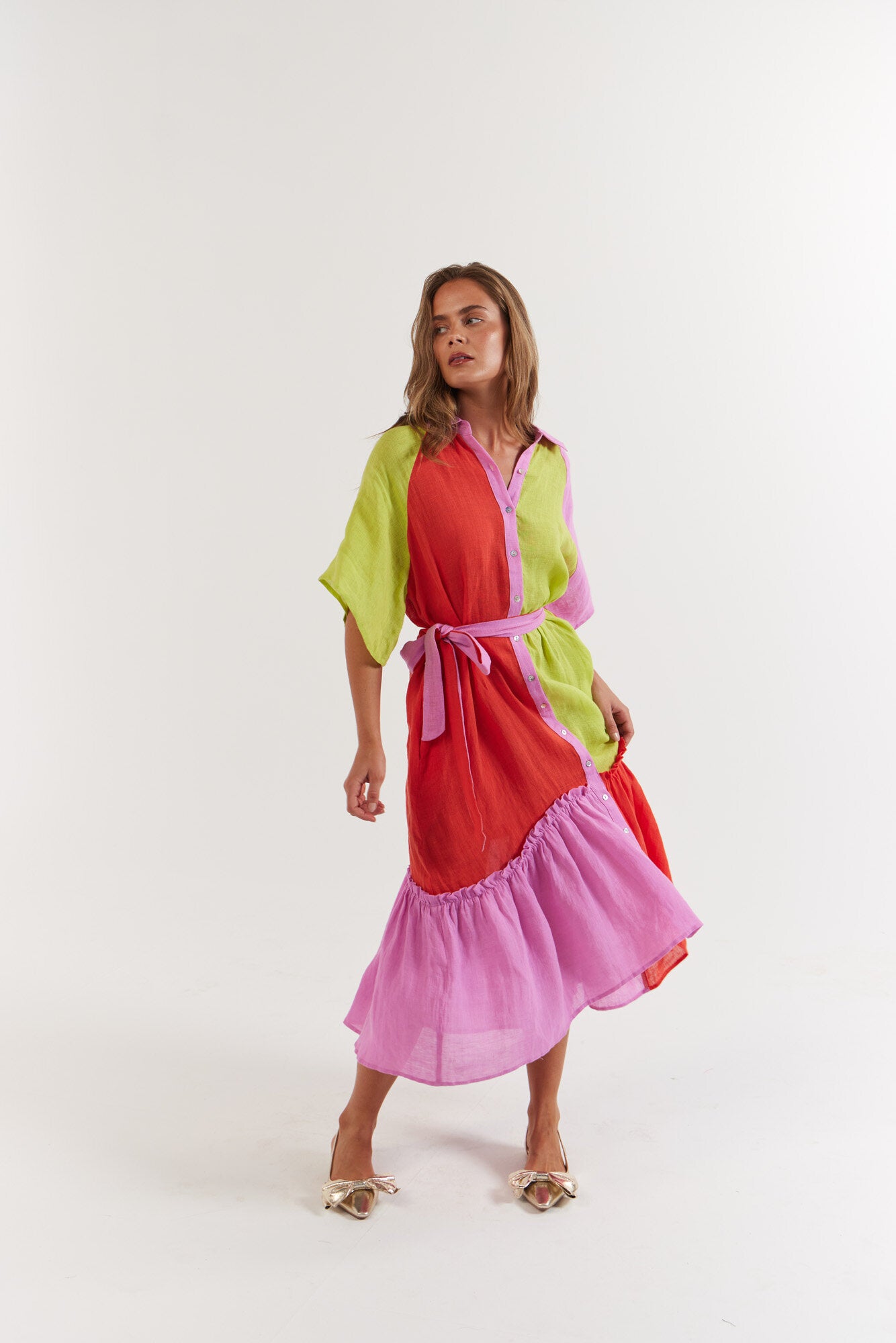 La Bohème Girls - Moxie Midi Dress Candy Stripe (PREORDER)