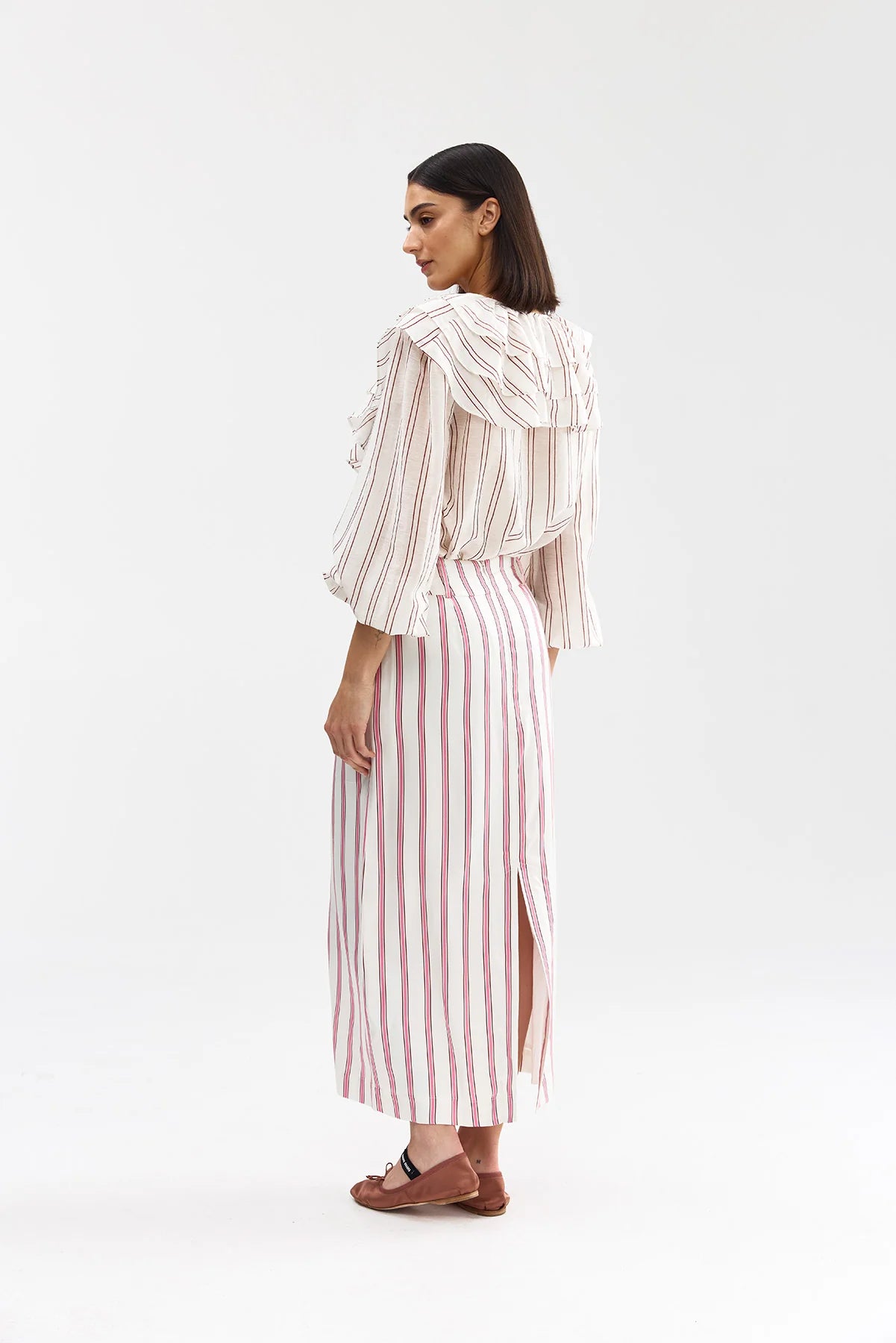 Aston Studio - Lillian Skirt Poppy Antique Stripe