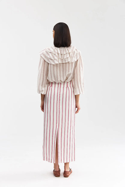 Aston Studio - Lillian Skirt Poppy Antique Stripe
