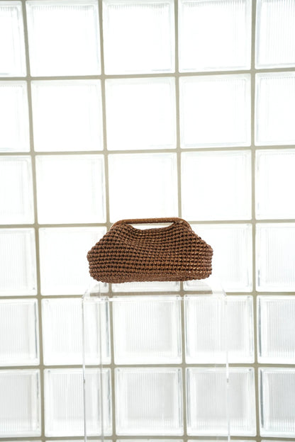 Mia Capri - Woven Clutch Bronze