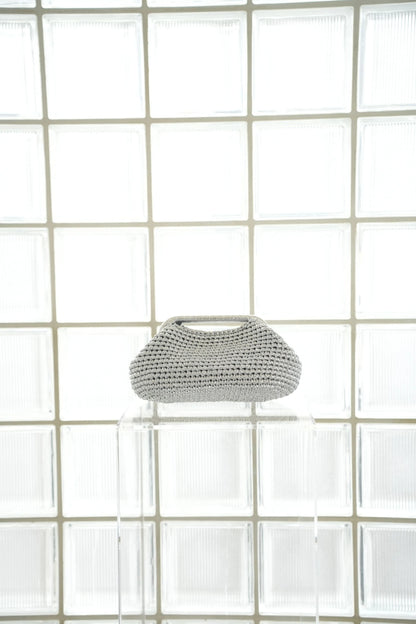 Mia Capri - Woven Clutch - Silver