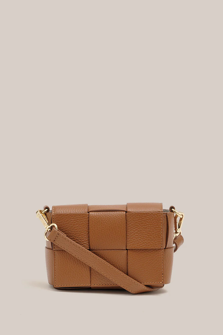 Vestirsi - Margot Mini Leather Woven Bag Tan