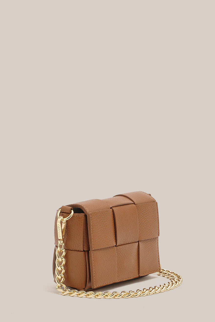 Vestirsi - Margot Mini Leather Woven Bag Tan