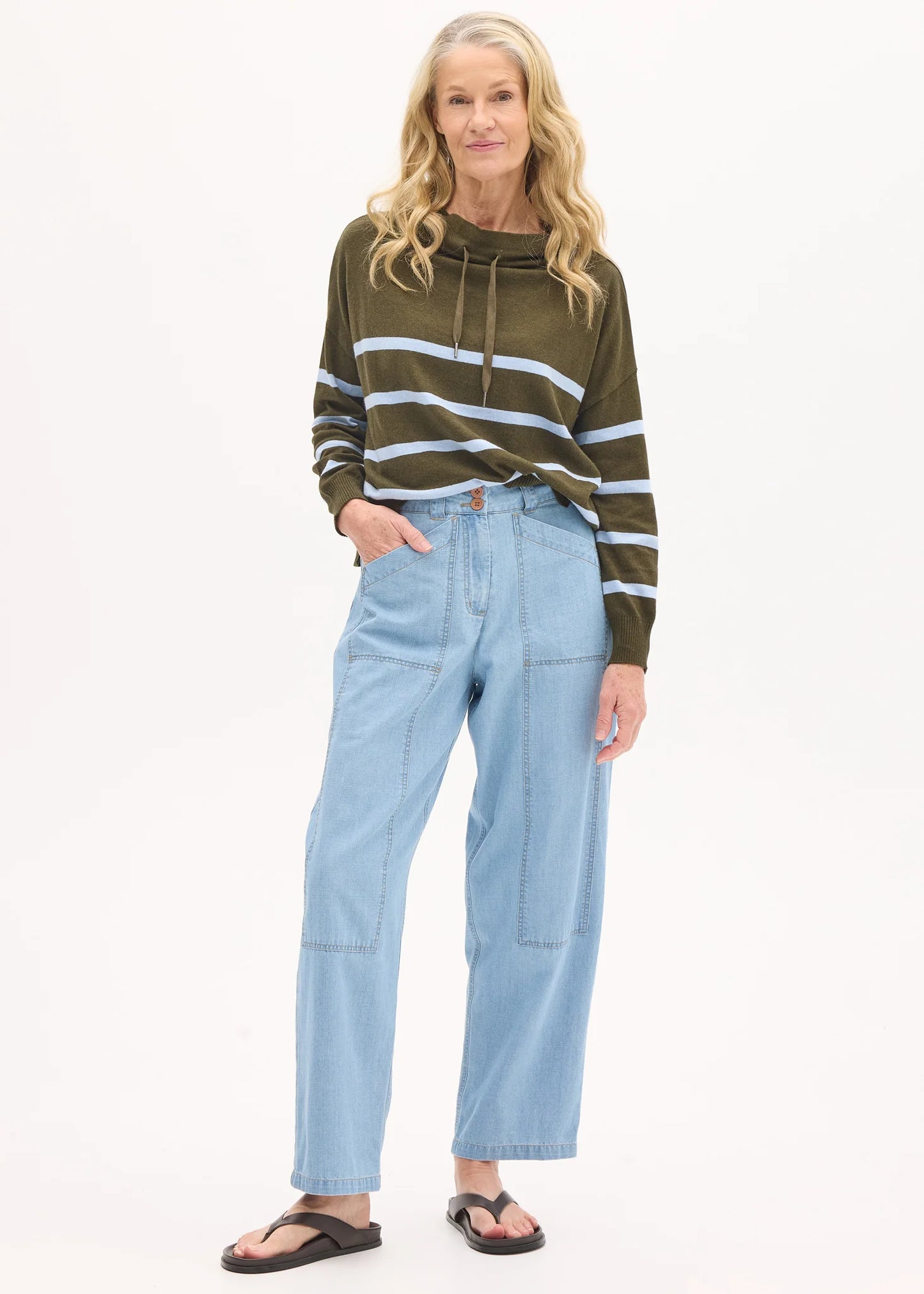 POL - Rowan Drawcord Knit Green/Blue