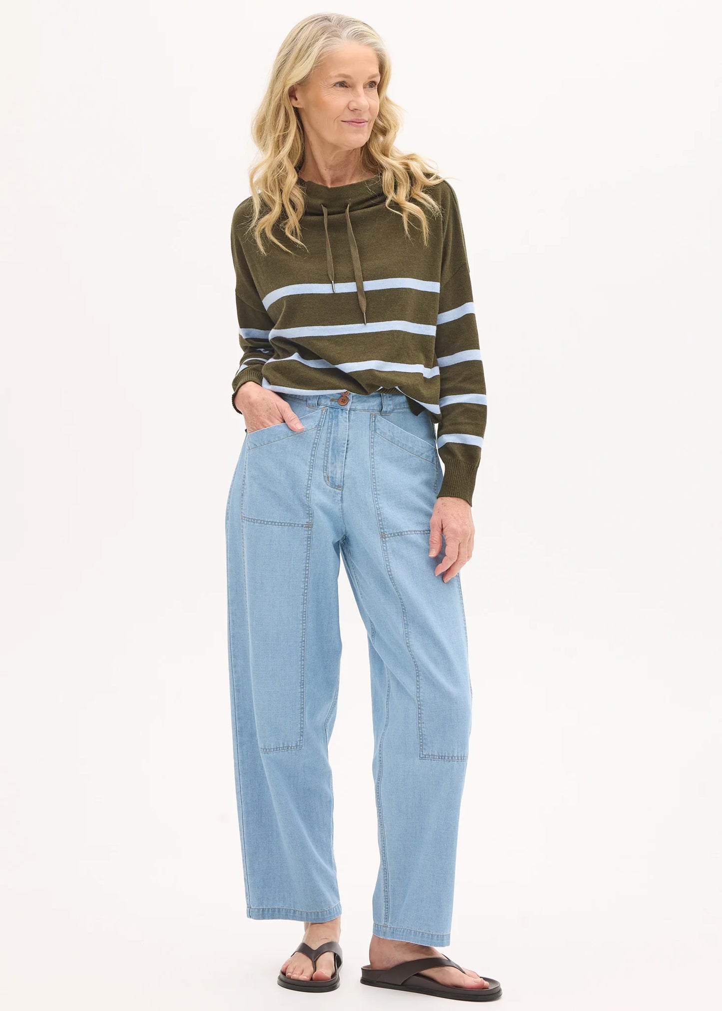 POL - Rowan Drawcord Knit Green/Blue