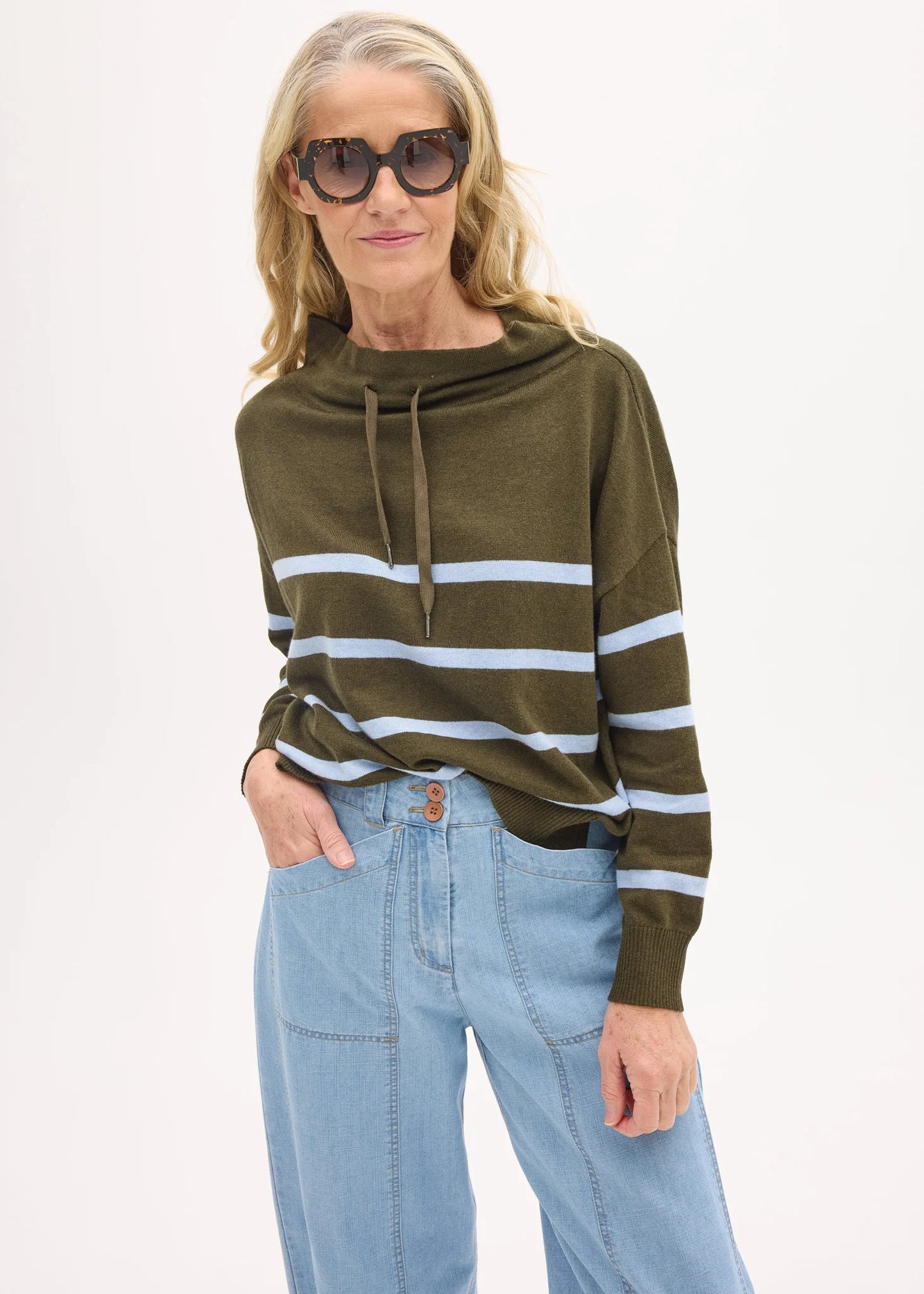 POL - Rowan Drawcord Knit Green/Blue