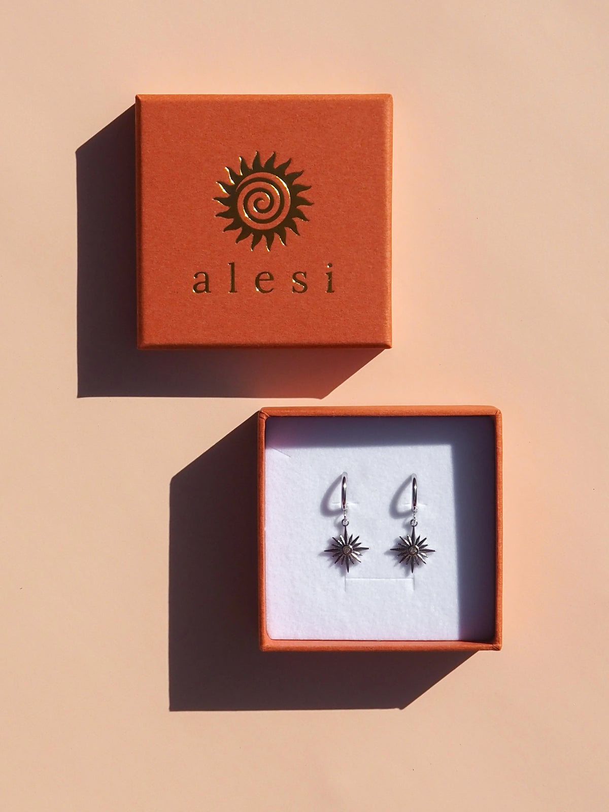 Alesi - Silver Star Hoop Earrings