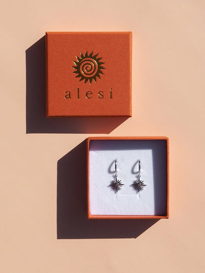 Alesi - Silver Star Hoop Earrings