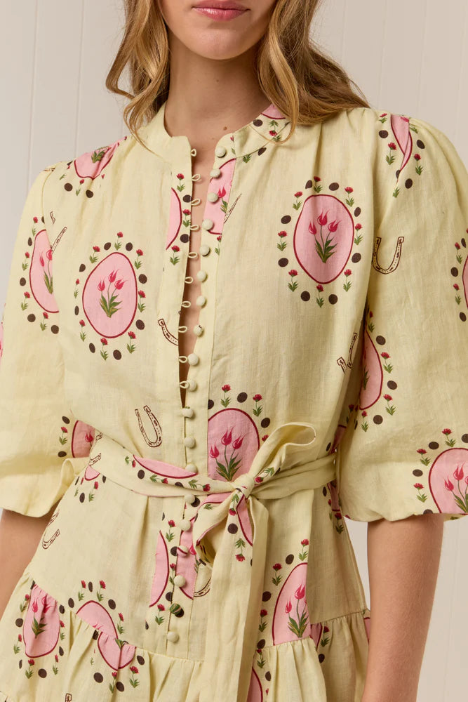 Palm Noosa - Ruba Mini Dress in Savanna Tile
